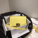 AAA Chanel Le Boy Flap Shoulder Bag Original Leather Yellow V67086 Gold JH02784xn59