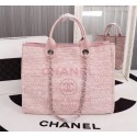 Chanel Canvas Tote Shopping Bag 8099 pink JH03763fw56
