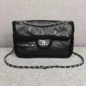 Chanel Flap Bag Shearling Lambskin & silver-Tone Metal 3378 black JH03417NA21