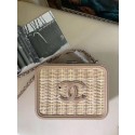 Chanel Vanity Case Original Weave A93343 Light brown JH02919qO84