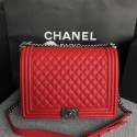 Fashion Chanel LE BOY Shoulder Bag Original Caviar Leather 67087 red Silver chain JH04449fa20