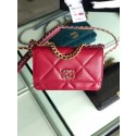 Imitation Chanel 19 Classic Sheepskin Leather Chain Wallet AP0957 Red & Gold-Tone Metal JH02675vK93