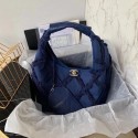 Imitation Chanel large hobo bag AS2292 Navy Blue JH01912UW57