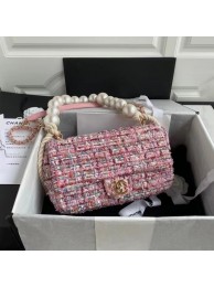 chanel flap bag Tweed 19SS pink JH01766Kn56