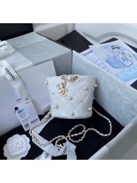 Chanel mini drawstring bag AS2518 white JH01758Dy68