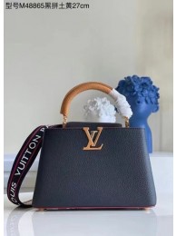 Imitation Louis Vuitton CAPUCINES Original Leather PM M48865 black JH00025EB28
