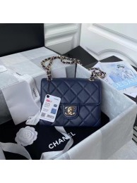 Knockoff CHANEL mini flap bag AS2468 Navy Blue JH01762Nf40