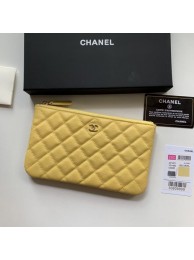 Luxury Replica CHANEL 19 Caviar Original Leather Carry on bag AP1060 yellow JH01743Dg53