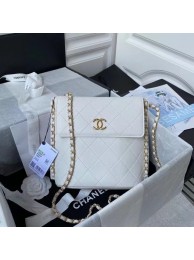 New Chanel small hobo bag AS2543 AS2542 white JH01754IR98