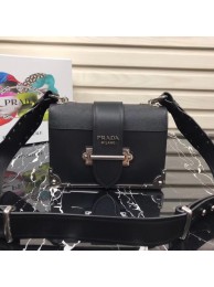 Replica Prada Cahier leather bag 1BD045 black JH05495XB19